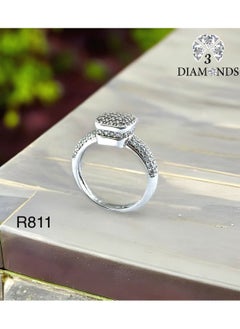 Platinum Plated Ring For Women With Zircon Stone - Silver
