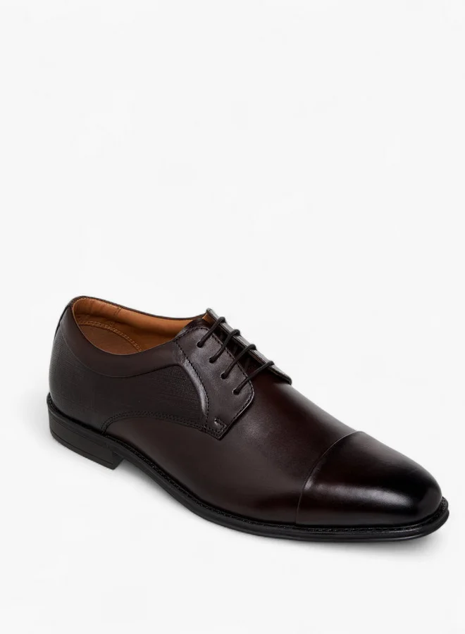 DUCHINI Men Lace-Up Leather Derby Shoes