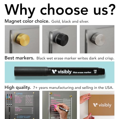 Visibly Magnetic Acrylic Chore Chart for Fridge, Includes 4 magnetic wet-erase markers for Refrigerator, 9" X 12". Put those kids to work! - Image 5
