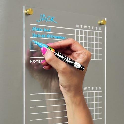 Visibly Magnetic Acrylic Chore Chart for Fridge, Includes 4 magnetic wet-erase markers for Refrigerator, 9" X 12". Put those kids to work! - Image 4