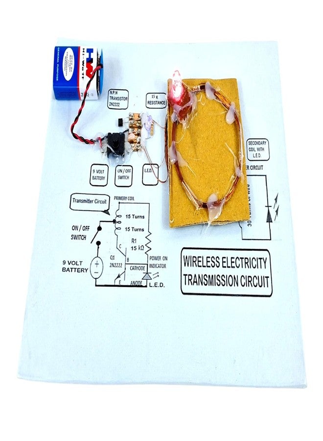 StepsToDo Wireless Electricity Transmission Project Kit | DIY Model of Wireless Power Transfer by Mutual Induction for Class 12 Physics Student with Coils LED Demo and STEM Instruction Guide - Image 3