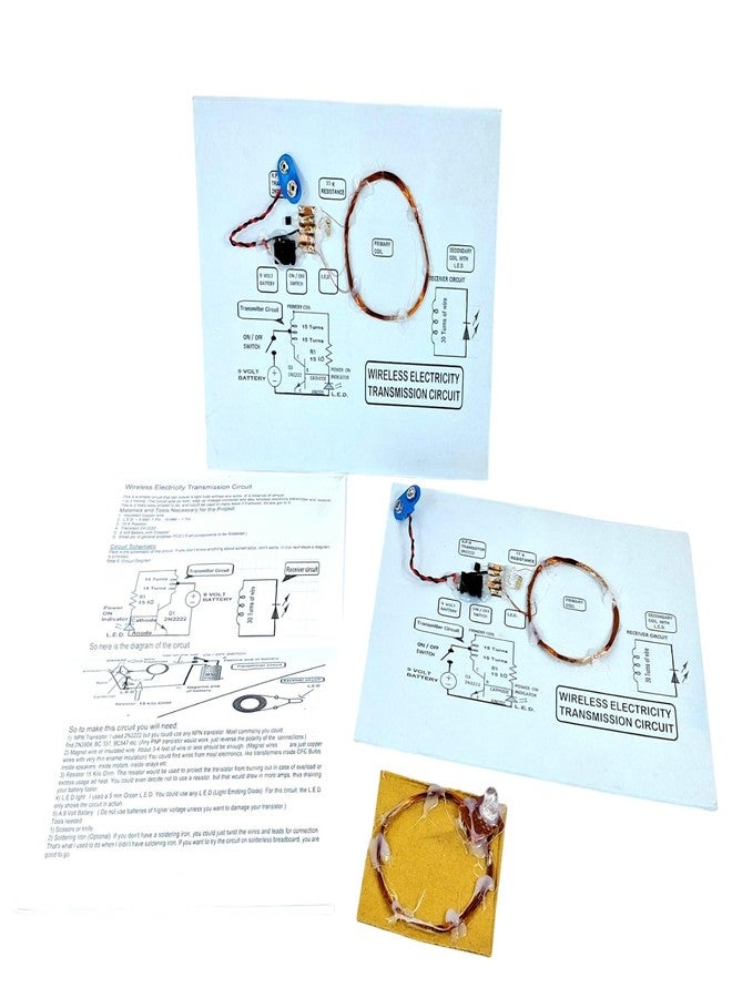 StepsToDo Wireless Electricity Transmission Project Kit | DIY Model of Wireless Power Transfer by Mutual Induction for Class 12 Physics Student with Coils LED Demo and STEM Instruction Guide - Image 2
