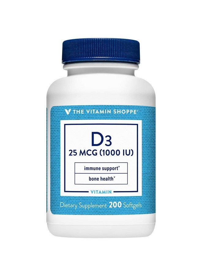The Vitamin Shoppe Vitamin D3 1000IU Softgel, Supports Bone & Immune Health, Aids in Cellular Growth & Calcium Absorption, Gluten Free & Once Daily Formula (200 Softgels) by The Vitamin Shoppe - Image 1