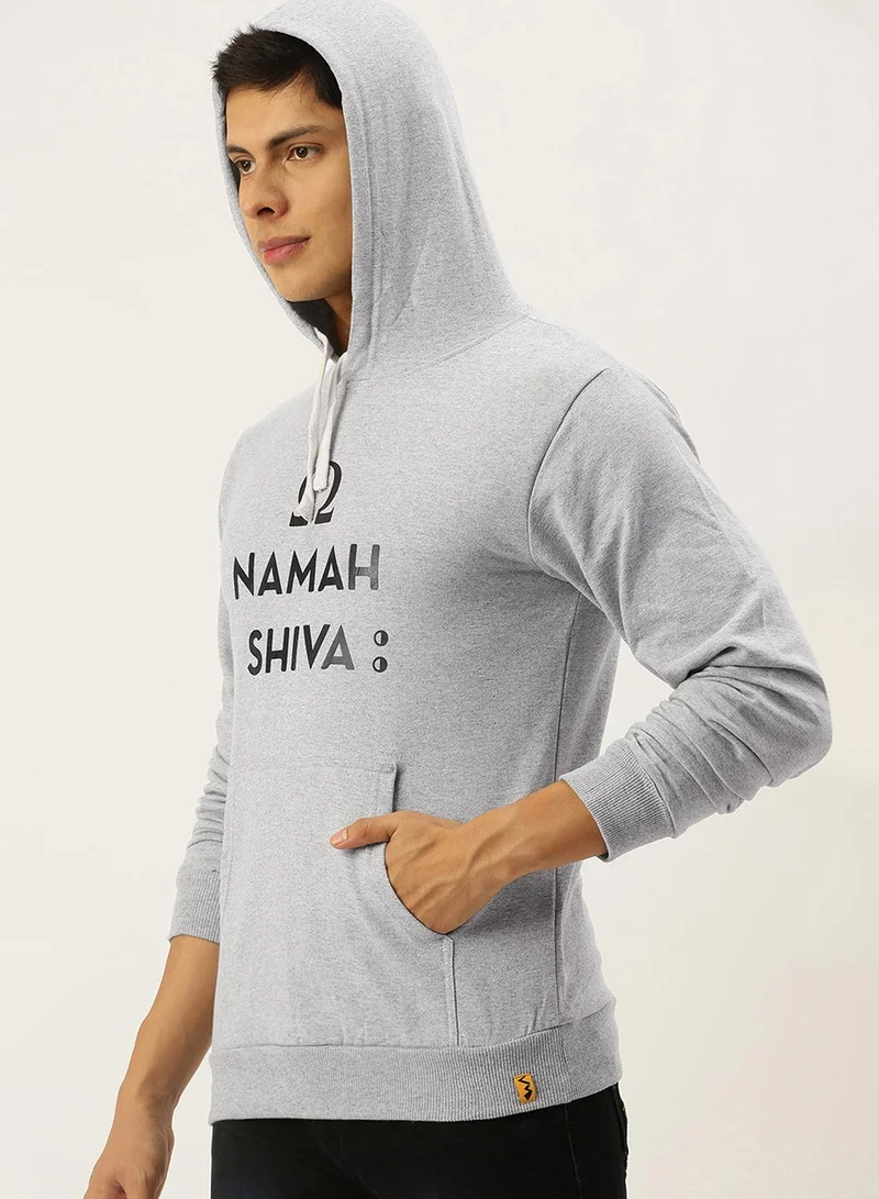كامبوس سوترا هودي رجالي رمادي فاتح بطبعة ناماه شيفا