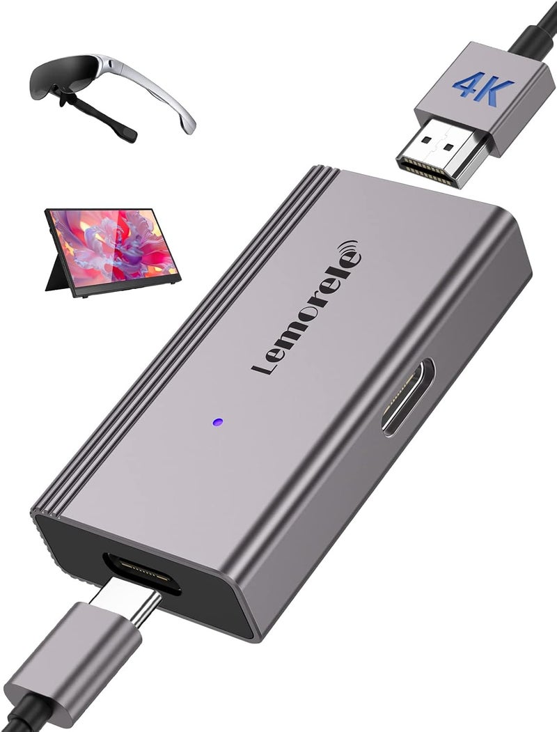 محول HDMI إلى USB C، محول USB C HDMI بدقة 4K@30Hz مناسب لـ Nreal Air، Rokid Air، Thunderbird AR، GRAWOOW، Switch، Steam Deck، PS4/5، Xbox، شاشات العرض، وغيرها - Image 1