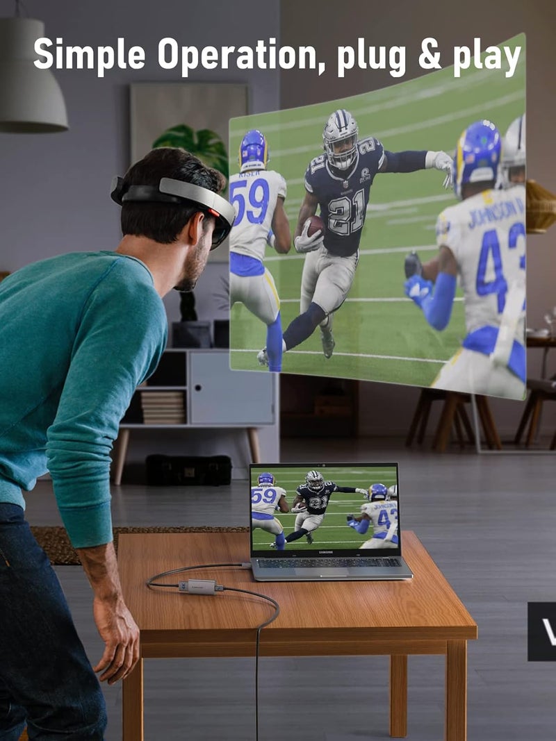 محول HDMI إلى USB C، محول USB C HDMI بدقة 4K@30Hz مناسب لـ Nreal Air، Rokid Air، Thunderbird AR، GRAWOOW، Switch، Steam Deck، PS4/5، Xbox، شاشات العرض، وغيرها - Image 5