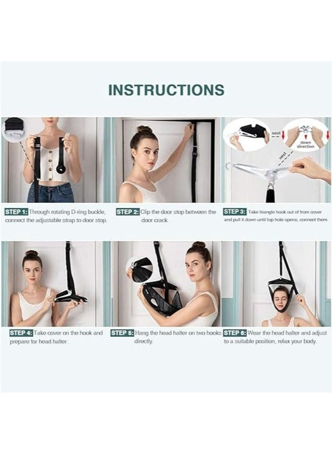 general Neck Stretcher Cervical Traction Device for Neck Pain Relief Portable Cervical Traction Over Door for Neck Decompression Neck Hammock for Home - Image 4