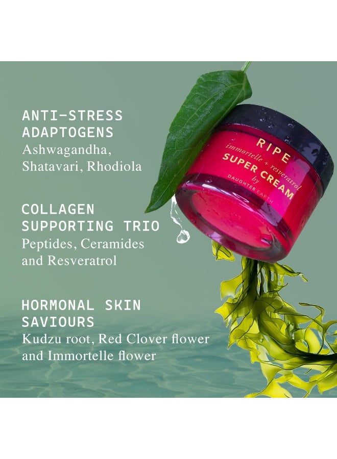 Ripe Super Cream Moisturiser Immortelle + Resveratrol For Menopause Hormonal Skin & Estrogen Free With Peptides, Ceramides & Red Clover | Targets Firmness, Lines & Wrinkles - 50 ml - Image 4