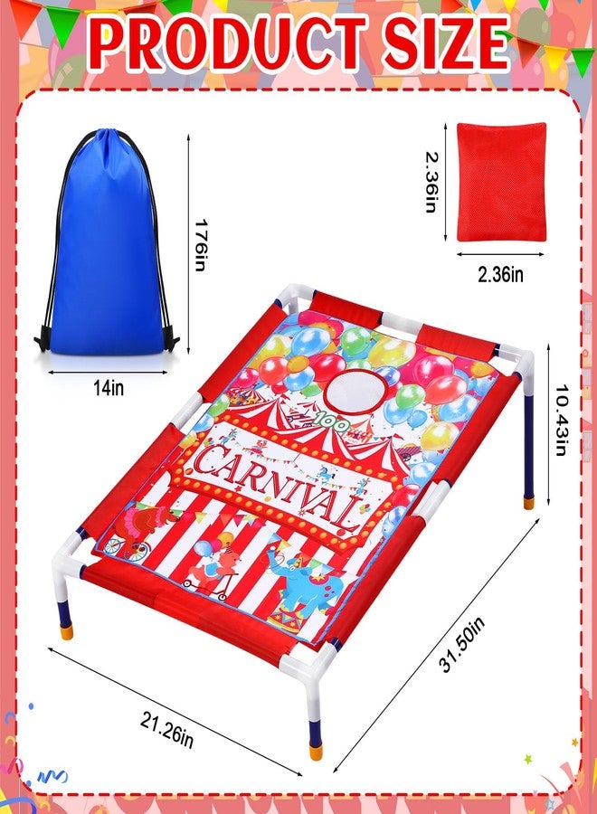 Realspring Carnival Games 2 in 1 Bean Bag Toss with 12 Bean Bags for Boys Girls Outdoor Cornhole Circus Game Set Portable Toss Games for Throwing Carnival Theme Party - Image 2