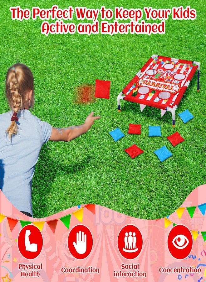 Realspring Carnival Games 2 in 1 Bean Bag Toss with 12 Bean Bags for Boys Girls Outdoor Cornhole Circus Game Set Portable Toss Games for Throwing Carnival Theme Party - Image 5
