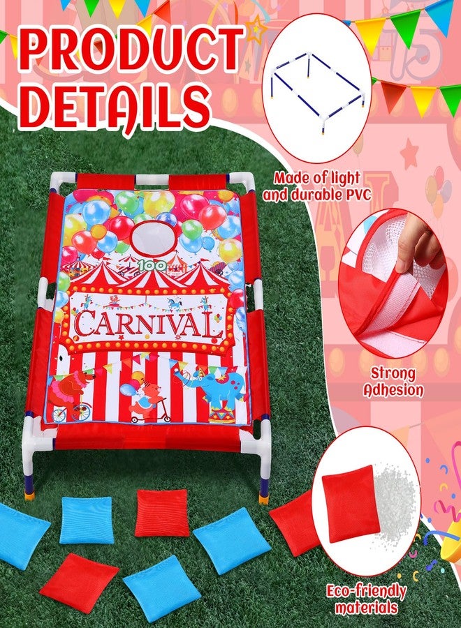 Realspring Carnival Games 2 in 1 Bean Bag Toss with 12 Bean Bags for Boys Girls Outdoor Cornhole Circus Game Set Portable Toss Games for Throwing Carnival Theme Party - Image 4