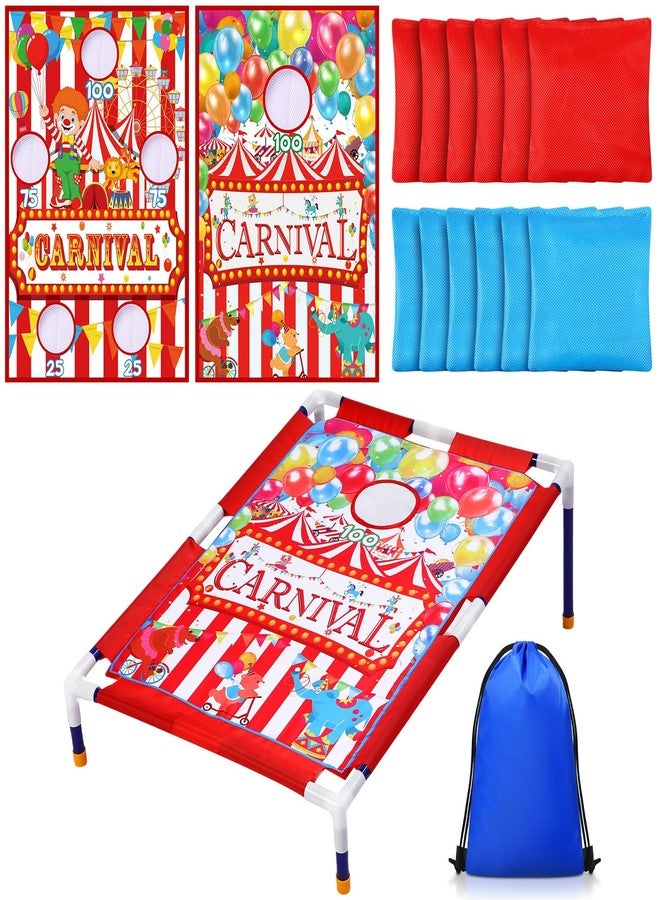 Realspring Carnival Games 2 in 1 Bean Bag Toss with 12 Bean Bags for Boys Girls Outdoor Cornhole Circus Game Set Portable Toss Games for Throwing Carnival Theme Party - Image 1