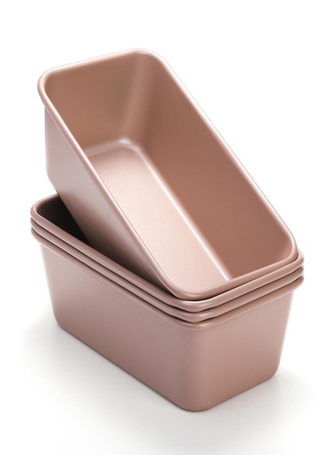 Elsjoy 4 Pack Non-Stick Loaf Pan, 9.5 x 5.5 Inch Champagne Bread Loaf Pans Carbon Steel Bread Tin Set for Baking, Metal Bakeware for Bread, Meatloaf, Cake - Image 3