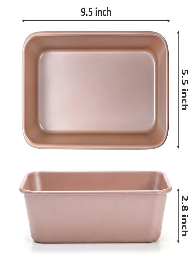 Elsjoy 4 Pack Non-Stick Loaf Pan, 9.5 x 5.5 Inch Champagne Bread Loaf Pans Carbon Steel Bread Tin Set for Baking, Metal Bakeware for Bread, Meatloaf, Cake - Image 2
