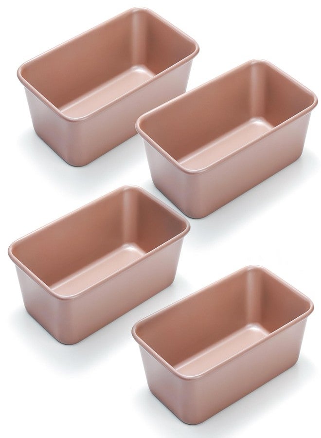 Elsjoy 4 Pack Non-Stick Loaf Pan, 9.5 x 5.5 Inch Champagne Bread Loaf Pans Carbon Steel Bread Tin Set for Baking, Metal Bakeware for Bread, Meatloaf, Cake - Image 1