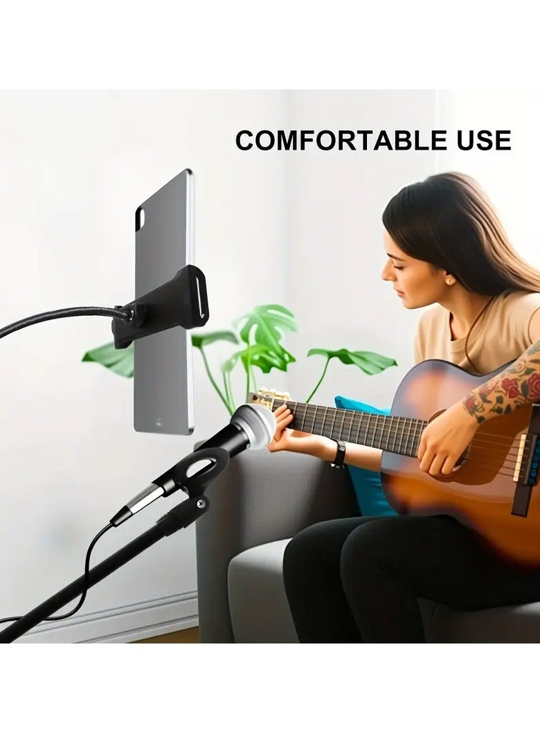 M MIAOYAN Multifunctional Foldable Microphone Stand | 360° Tripod with Phone/Tablet Holder | Ideal for Vlog, Live Streaming, Outdoor Singing  - Image 4