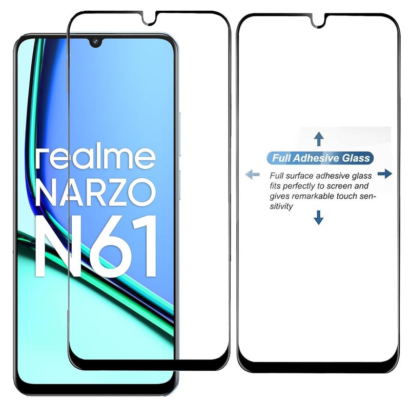 FabeKee Tempered Glass Screen Protector Compatible For Realme Narzo N61 Smartphone Black With Edge-To-Edge Protector Coverage And Easy Installation Kit (Realme Narzo N61) - Image 5