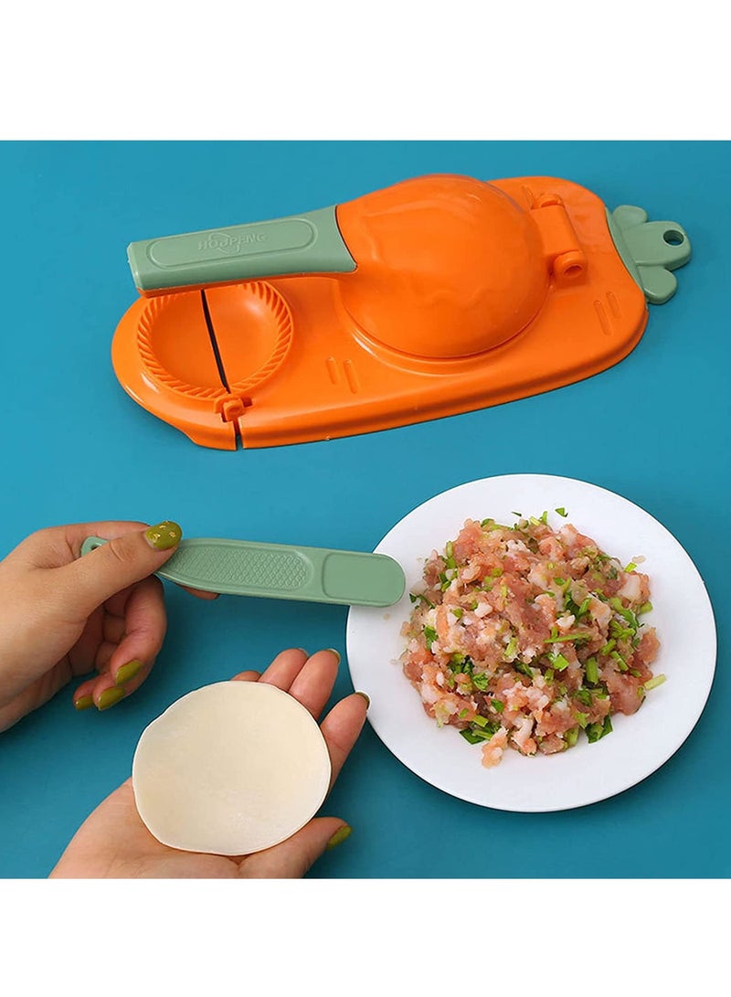PENG 2 In 1 Dumpling Maker Artifact -Portable Dumpling Wrappers Maker and Press Dumpling Skin Machine - Multi-function DIY Manual Empanada maker press Molds Set,Easy-tool for Dumpling Make Random Color - Image 1