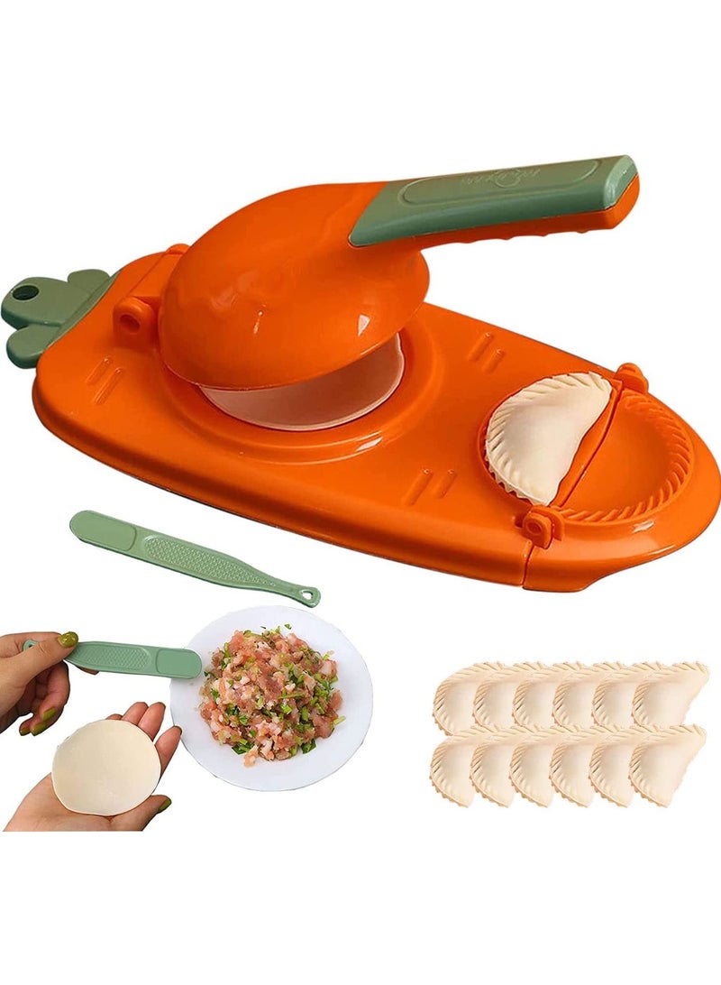 PENG 2 In 1 Dumpling Maker Artifact -Portable Dumpling Wrappers Maker and Press Dumpling Skin Machine - Multi-function DIY Manual Empanada maker press Molds Set,Easy-tool for Dumpling Make Random Color - Image 2