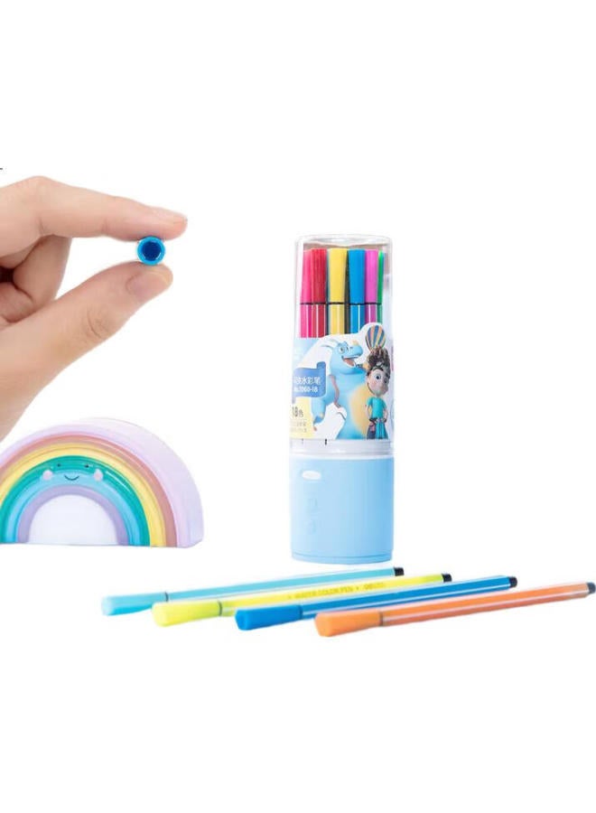 Deli 18-Color Hexagonal Fine-Tip Watercolor Markers, Washable For Children'S Creative Drawing, Rainbow Tube Art Doodling, Gift For Girls, Back-To Present For Students - Image 1