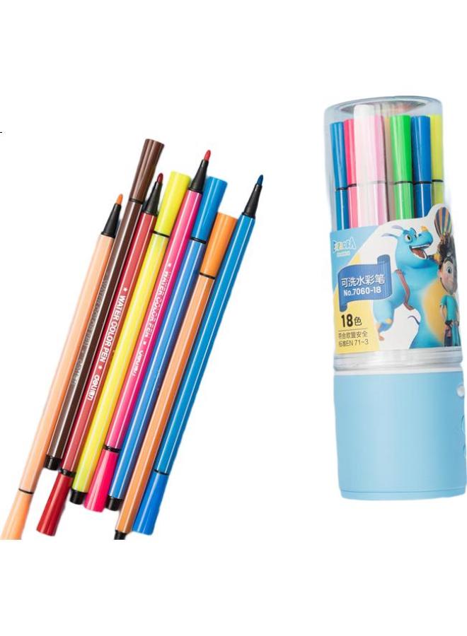 Deli 18-Color Hexagonal Fine-Tip Watercolor Markers, Washable For Children'S Creative Drawing, Rainbow Tube Art Doodling, Gift For Girls, Back-To Present For Students - Image 2