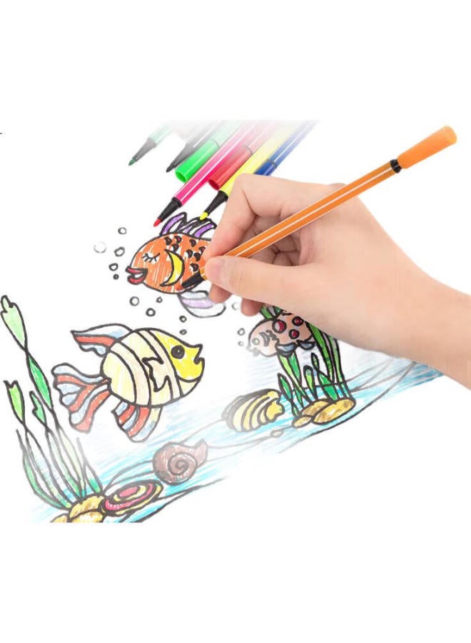Deli 18-Color Hexagonal Fine-Tip Watercolor Markers, Washable For Children'S Creative Drawing, Rainbow Tube Art Doodling, Gift For Girls, Back-To Present For Students - Image 3
