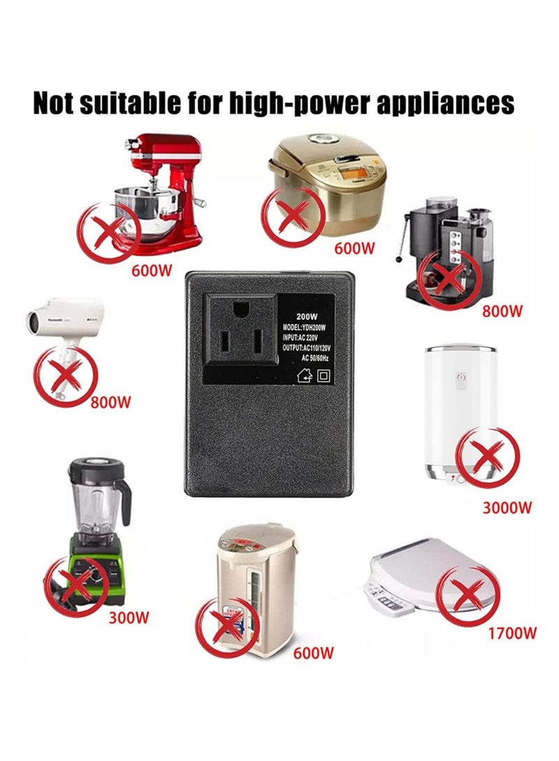 SYOSI 220V To 110V Voltage Converter Travel Power Adapter Step Down Voltage Converter 220V to 110V Transformer for Hair Straightener TVs Laptops - Image 4