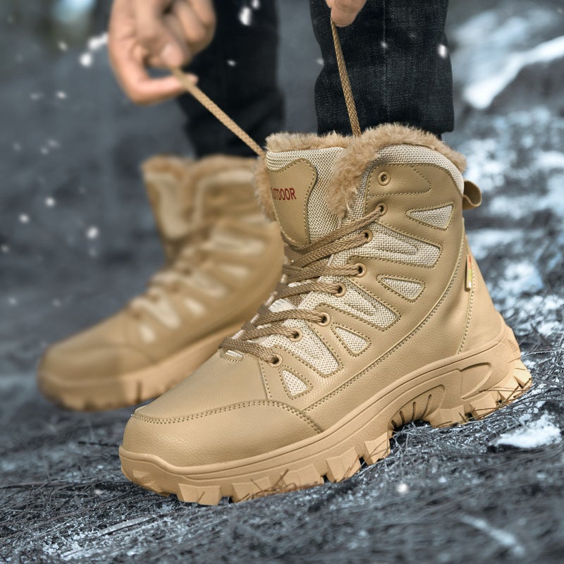 Large Size Warm High-Top Short Boots Cotton Shoes Snow Boots Men'S Velvet Outdoor Military Boots Men'S Shoes - Image 3
