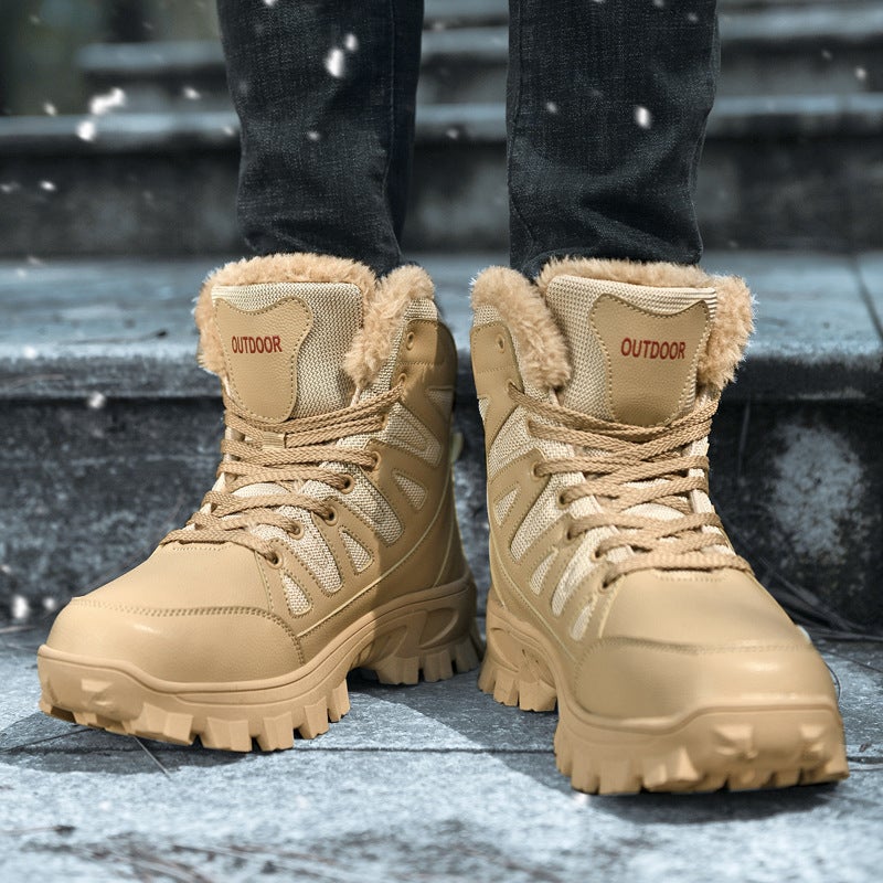 Large Size Warm High-Top Short Boots Cotton Shoes Snow Boots Men'S Velvet Outdoor Military Boots Men'S Shoes - Image 2