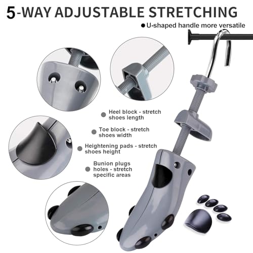 CHERAINTI Shoe Stretcher Men - Shoe Trees for Expander Widener, Adjustable Stretch Length and Width for Wide Feet - Image 3