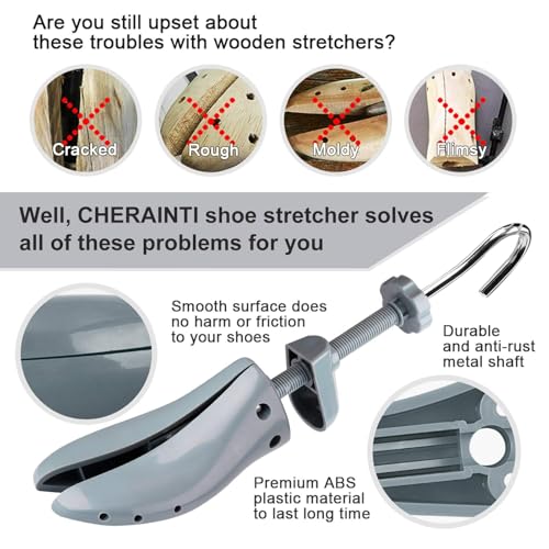 CHERAINTI Shoe Stretcher Men - Shoe Trees for Expander Widener, Adjustable Stretch Length and Width for Wide Feet - Image 4