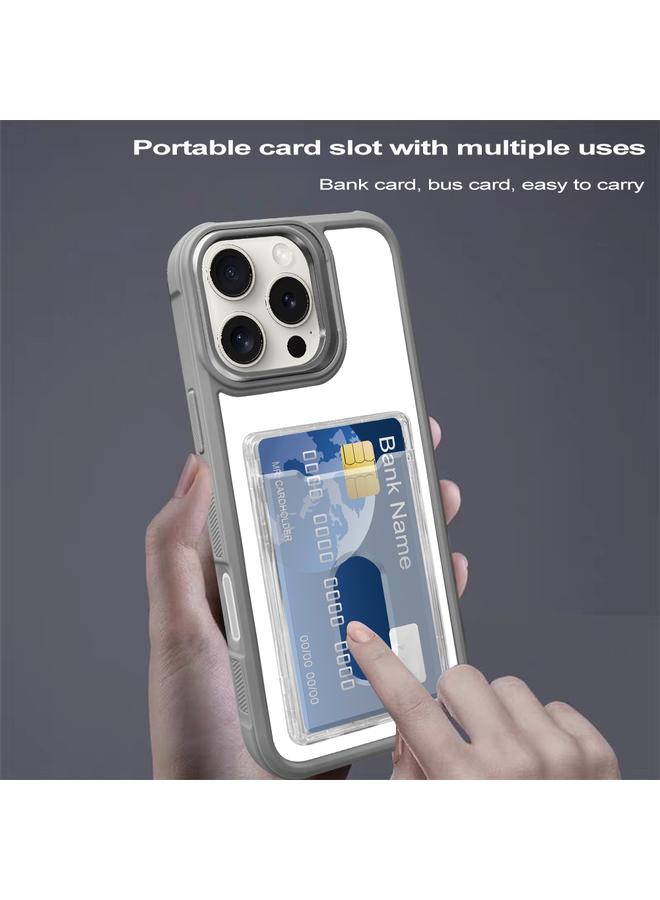 Zaboon Case For iPhone 13 Pro Electroplated Card Bag Acrylic Hybrid TPU Phone Case - Image 3