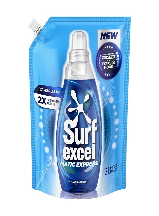 سيرف إيكسل سائل غسيل الملابس Surf Excel Matic Express، تنظيف سريع مع فعالية مضاعفة للانتعاش، عبوة ٢ لتر - Image 1
