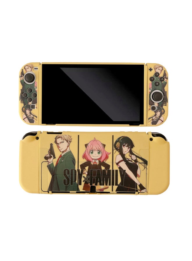 Loquat Applicable To Nintendo Switch OLED Protective Shell Star Skull Coolomi TPU Drop-resistant Game Machine Protective Cover-Model:Spy Play House Theme (yellow Switch Oled)  - Image 1