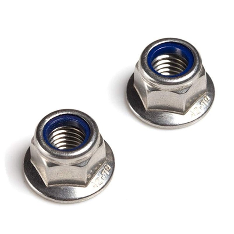 Fullerkreg (Pack of 25) M4 x 0.7 DIN 6926 Hex Flange Nylon Insert Lock Nuts, 18-8 Stainless Steel 304, Bright Finish - Image 1