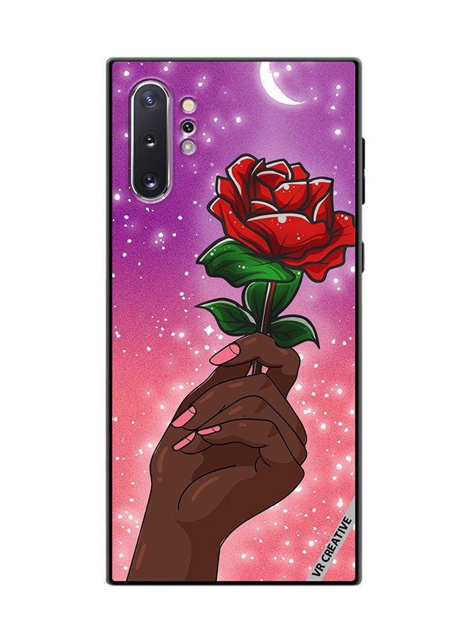 VR CREATIVE غطاء حماية لجهاز سامسونج جالكسي نوت10 بلس 5G بتصميم يد سوداء متعددة الألوان - Image 1