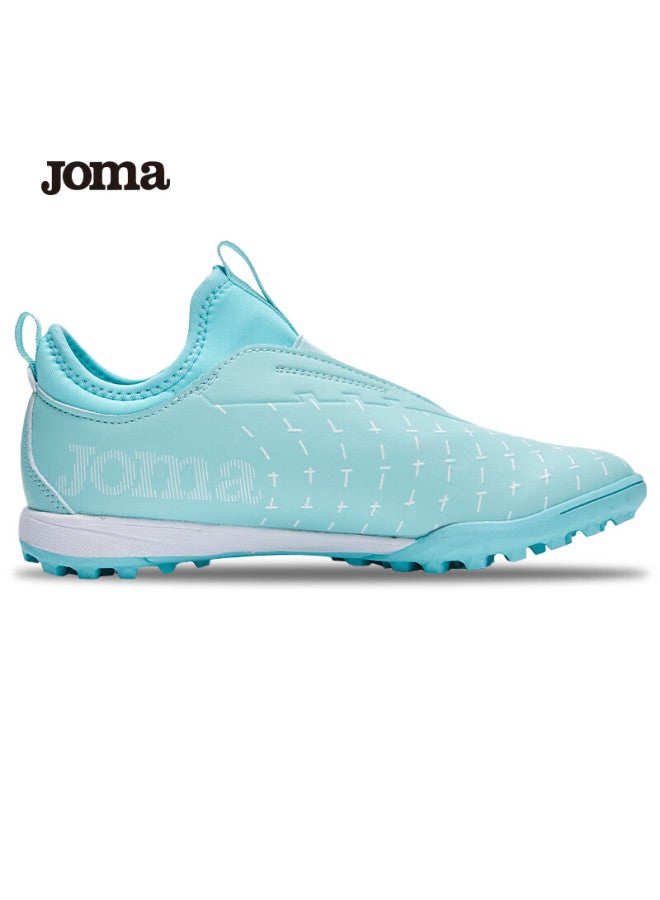 Joma أحذية كرة القدم للأطفال من جومّا، أحذية مطاطية مضادة للانزلاق، مقاومة للاهتراء، مناسبة لطلاب المدارس الابتدائية، لتدريب كرة القدم، باللون الأزرق والأبيض، مقاس 29 - Image 2