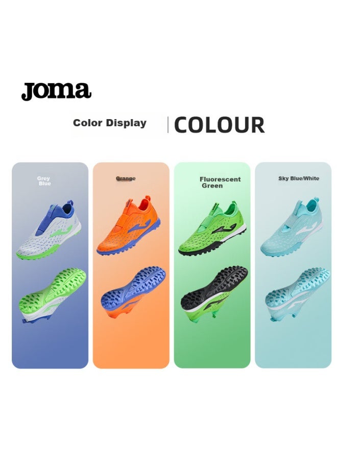Joma أحذية كرة القدم للأطفال من جومّا، أحذية مطاطية مضادة للانزلاق، مقاومة للاهتراء، مناسبة لطلاب المدارس الابتدائية، لتدريب كرة القدم، باللون الأزرق والأبيض، مقاس 29 - Image 4