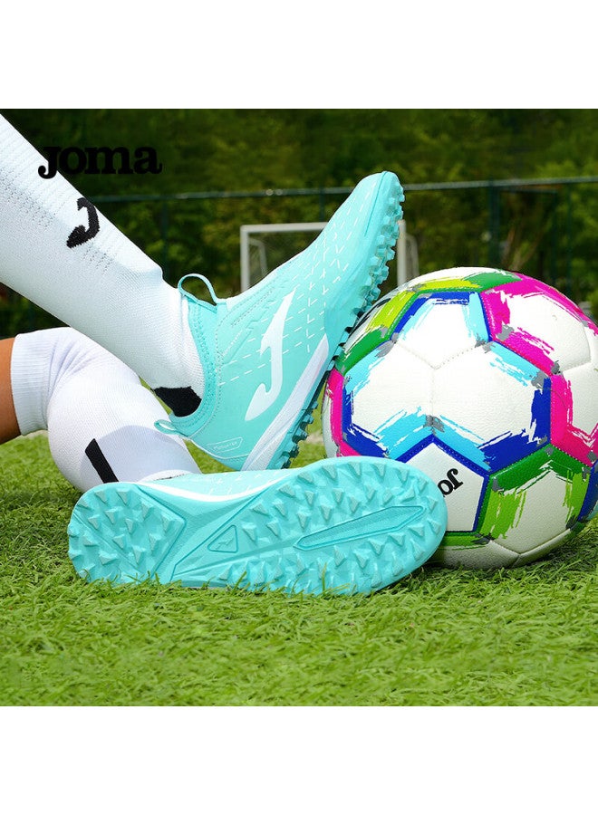 Joma أحذية كرة القدم للأطفال من جومّا، أحذية مطاطية مضادة للانزلاق، مقاومة للاهتراء، مناسبة لطلاب المدارس الابتدائية، لتدريب كرة القدم، باللون الأزرق والأبيض، مقاس 29 - Image 3