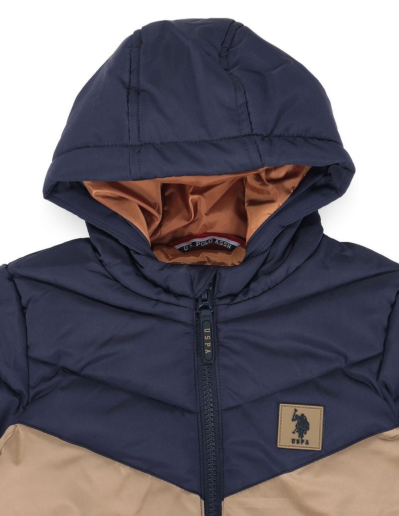 U.S. Polo Assn. Kids Regular fit Polyester Hooded Jackets (UKJCK0153_Blue_9-10Y) - Image 3