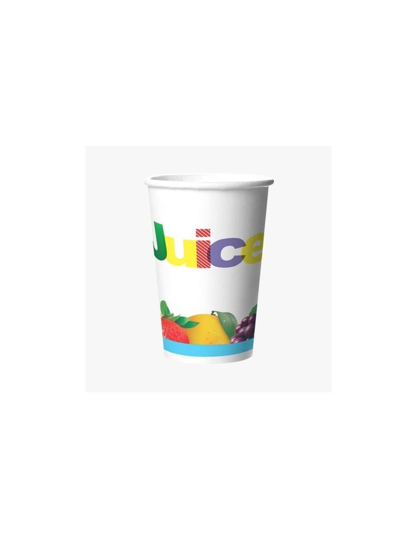 12oz Disposable white with fruits Design Paper Cups for Tea Coffee and Cool Drinks - Image 1