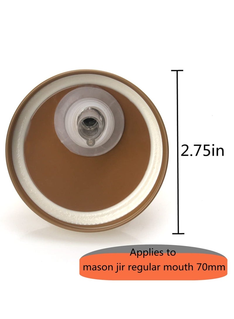 Barakah Mason Jar Pour Spouts. free flow Mason Jar Pour Spouts, mason jar for spout regular mouth size 70mm dispenser germination cover. Suitable for any liquid. Leak-Proof,Gold (2-Pack + 2 Black Lid Caps) - Image 5