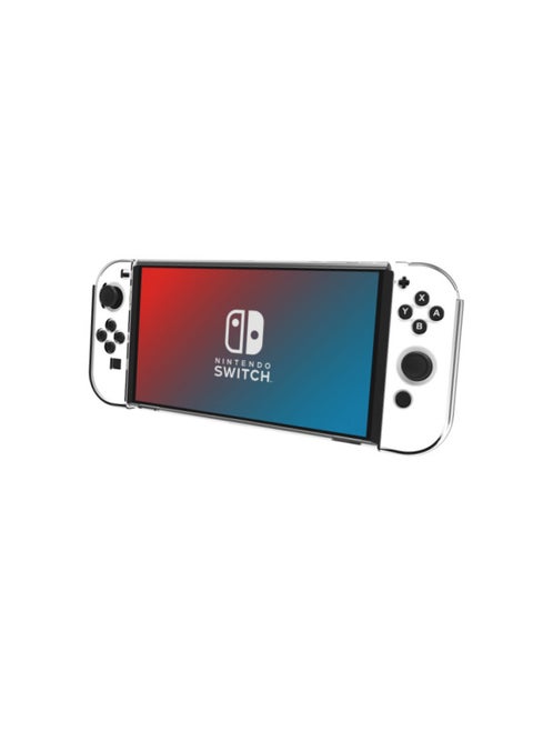 مناسبة لآلة ألعاب Nintendo Switch OLED، حافظة حماية كريستالية مدمجة، حافظة ناعمة من مادة TPU، نموذج سفلي رقيق، ترقية شاملة، حافظة كريستالية واحدة شفافة [حافظة ناعمة المقبض]