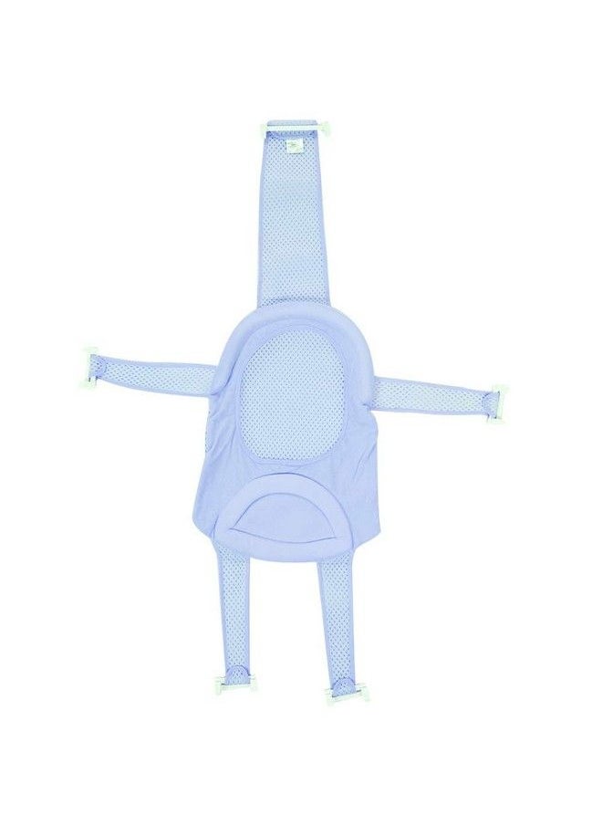 Zerodis Baby Bath Support Seatcomfort Massage Cloth Adjustable Length Infant Shower Mesh With Soft Head Cushion Nonslip Safety Net Bathtub Sling Shower Bathing Rings For Tub(Light Blue)  - Image 1