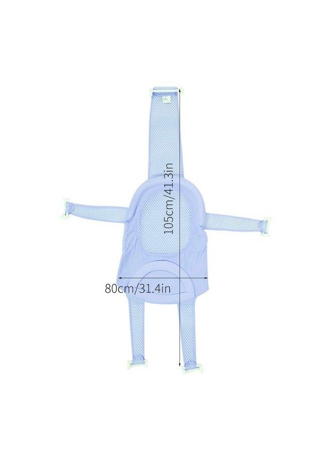 Zerodis Baby Bath Support Seatcomfort Massage Cloth Adjustable Length Infant Shower Mesh With Soft Head Cushion Nonslip Safety Net Bathtub Sling Shower Bathing Rings For Tub(Light Blue)  - Image 3