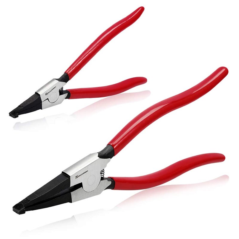 SPEEDWOX 2 Pcs Special Ring Retaining Ring Pliers Set Lock Ring Pliers Flat for Removing Installing Gearshift Locking Rings Angle Tip Circlip Plier Automobile Transmission Clutch Tool Fathers Day Gift - Image 1