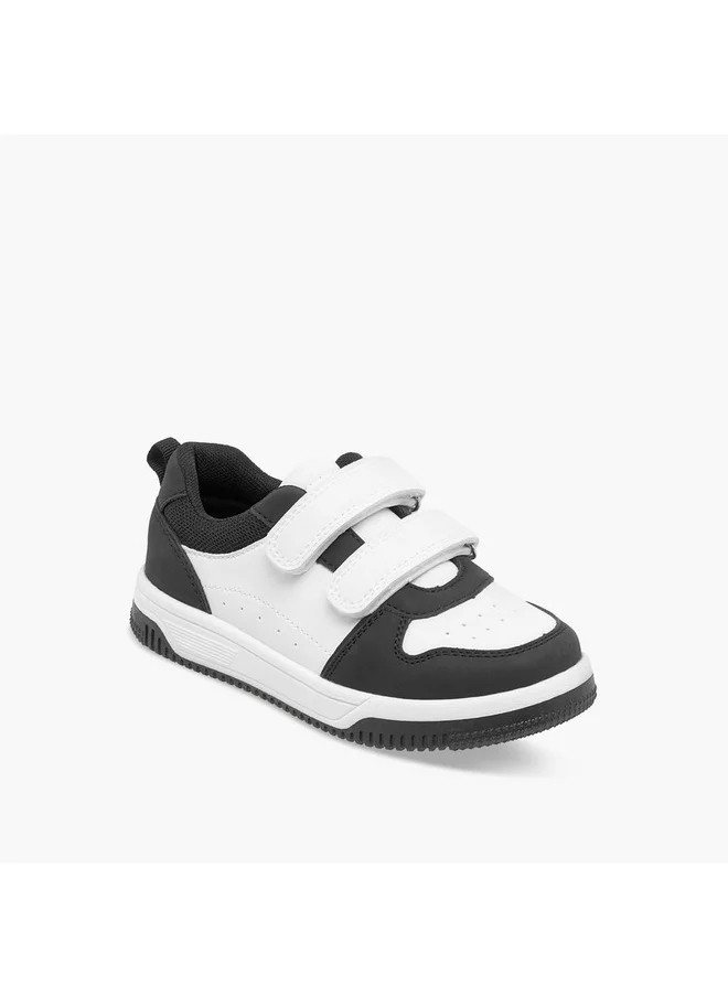 جونيورز Boys Colourblock Sneakers with Hook and Loop Closure