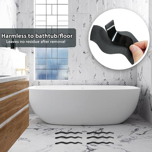 Coufce 24PCS Bathtub Non Slip Stickers Black Safety Anti Slip Shower Strips Adhesive Decals Scraper for Bath Tub Stairs Steps Floor Ladders with Premium - Image 2