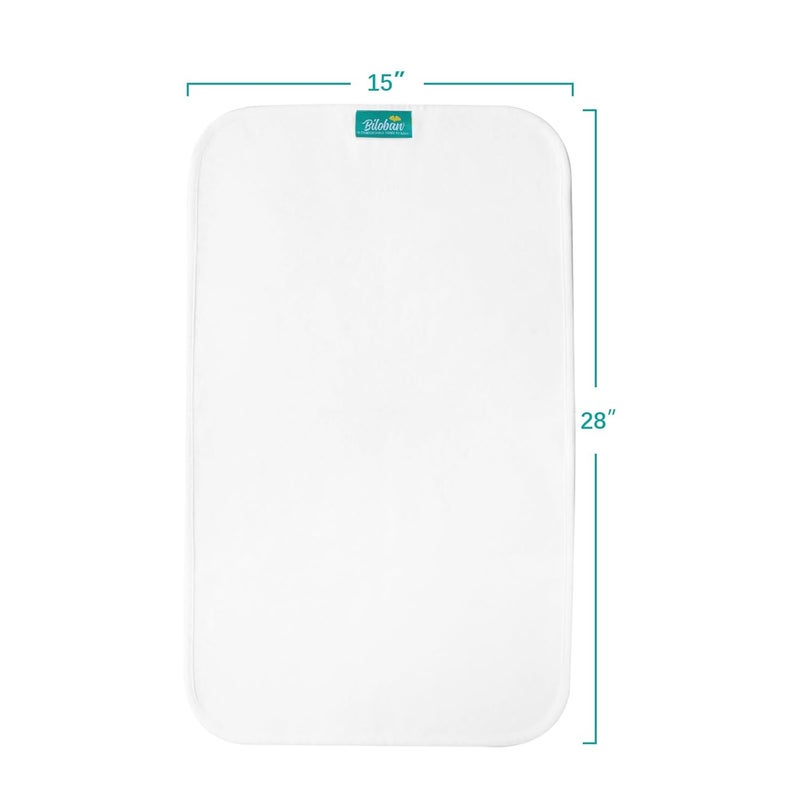 Biloban Changing Pad Liners Waterproof 3 Count Flannel Portable  Durable Diaper Pads White - Image 3