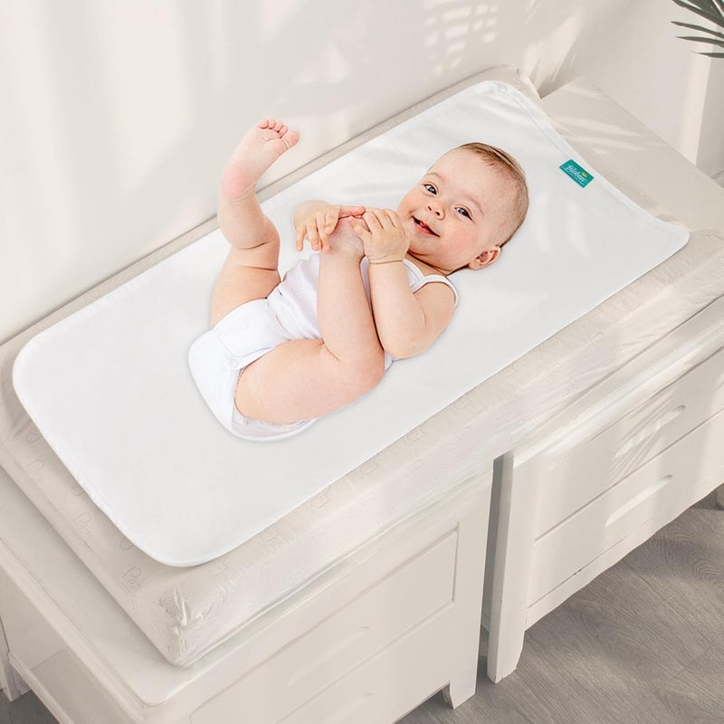 Biloban Changing Pad Liners Waterproof 3 Count Flannel Portable  Durable Diaper Pads White - Image 2